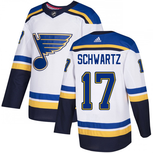 Adidas Blues #17 Jaden Schwartz White Road Authentic Stitched NHL Jersey Adidas Blues #17 Jaden Schwartz White Road Authentic Stitched NHL Jersey