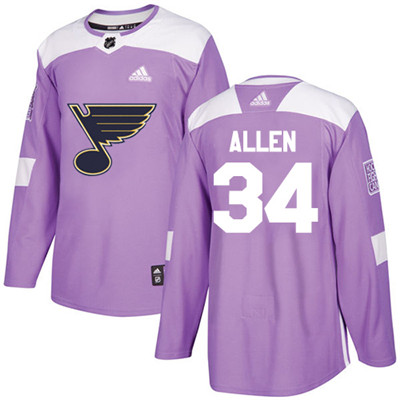 Adidas Blues #34 Jake Allen Purple Authentic Fights Cancer Stitched Youth NHL Jersey Adidas Blues #34 Jake Allen Purple Authentic Fights Cancer Stitched Youth NHL Jersey