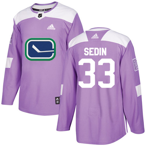 Adidas Canucks #33 Henrik Sedin Purple Authentic Fights Cancer Youth Stitched NHL Jersey