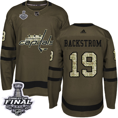 Adidas Capitals #19 Nicklas Backstrom Green Salute to Service 2018 Stanley Cup Final Stitched NHL Jersey Adidas Capitals #19 Nicklas Backstrom Green Salute to Service 2018 Stanley Cup Final Stitched NHL Jersey