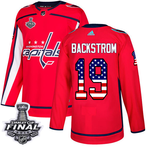 Adidas Capitals #19 Nicklas Backstrom Red Home Authentic USA Flag 2018 Stanley Cup Final Stitched Youth NHL Jersey Adidas Capitals #19 Nicklas Backstrom Red Home Authentic USA Flag 2018 Stanley Cup Final Stitched Youth NHL Jersey