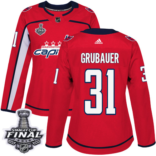Adidas Capitals #31 Philipp Grubauer Red Home Authentic 2018 Stanley Cup Final Women's Stitched NHL Jersey Adidas Capitals #31 Philipp Grubauer Red Home Authentic 2018 Stanley Cup Final Women's Stitched NHL Jersey