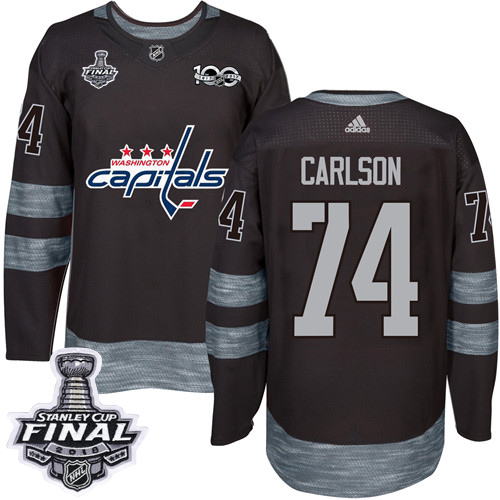 Adidas Capitals #74 John Carlson Black 1917-2017 100th Anniversary 2018 Stanley Cup Final Stitched NHL Jersey Adidas Capitals #74 John Carlson Black 1917-2017 100th Anniversary 2018 Stanley Cup Final Stitched NHL Jersey