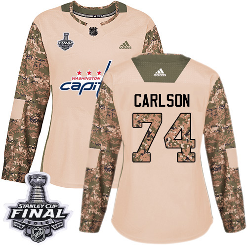 Adidas Capitals #74 John Carlson Camo Authentic 2017 Veterans Day 2018 Stanley Cup Final Women's Stitched NHL Jersey Adidas Capitals #74 John Carlson Camo Authentic 2017 Veterans Day 2018 Stanley Cup Final Women's Stitched NHL Jersey