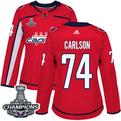 Adidas Capitals #74 John Carlson Red Home Authentic Stanley Cup Final Champions Women's Stitched NHL Jersey Adidas Capitals #74 John Carlson Red Home Authentic Stanley Cup Final Champions Women's Stitched NHL Jersey
