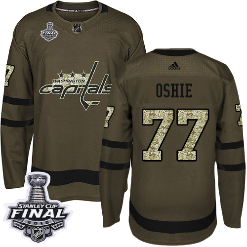 Adidas Capitals #77 T. J. Oshie Green Salute to Service 2018 Stanley Cup Final Stitched Youth NHL Jersey Adidas Capitals #77 T. J. Oshie Green Salute to Service 2018 Stanley Cup Final Stitched Youth NHL Jersey