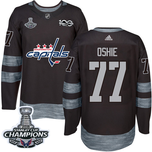 Adidas Capitals #77 T.J Oshie Black 1917-2017 100th Anniversary Stanley Cup Final Champions Stitched NHL Jersey Adidas Capitals #77 T.J Oshie Black 1917-2017 100th Anniversary Stanley Cup Final Champions Stitched NHL Jersey