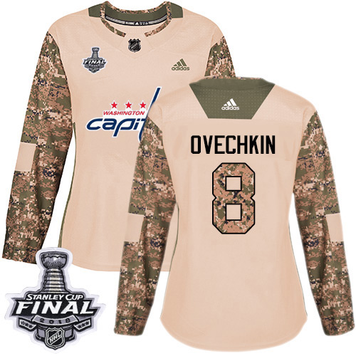 Adidas Capitals #8 Alex Ovechkin Camo Authentic 2017 Veterans Day 2018 Stanley Cup Final Women's Stitched NHL Jersey Adidas Capitals #8 Alex Ovechkin Camo Authentic 2017 Veterans Day 2018 Stanley Cup Final Women's Stitched NHL Jersey