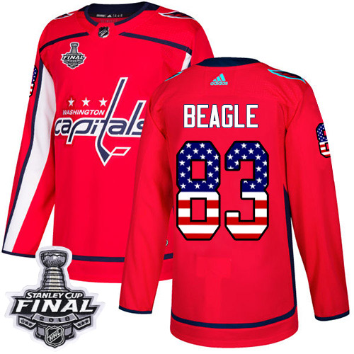 Adidas Capitals #83 Jay Beagle Red Home Authentic USA Flag 2018 Stanley Cup Final Stitched NHL Jersey Adidas Capitals #83 Jay Beagle Red Home Authentic USA Flag 2018 Stanley Cup Final Stitched NHL Jersey
