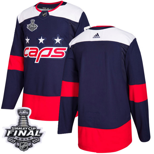 Adidas Capitals Blank Navy Authentic 2018 Stadium Series Stanley Cup Final Stitched Youth NHL Jersey
