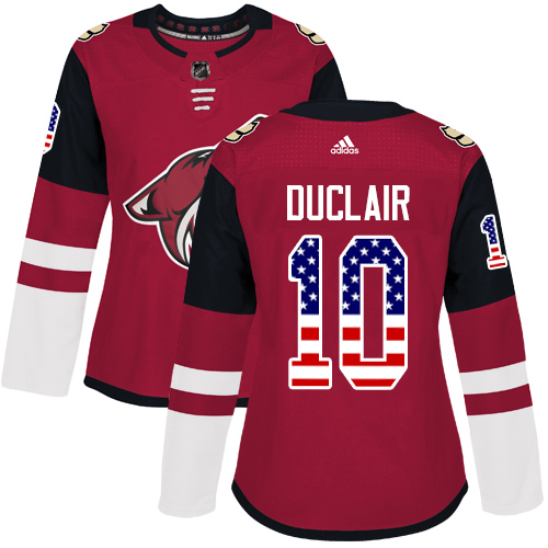 Adidas Coyotes #10 Anthony Duclair Maroon Home Authentic USA Flag Women's Stitched NHL Jersey Adidas Coyotes #10 Anthony Duclair Maroon Home Authentic USA Flag Women's Stitched NHL Jersey