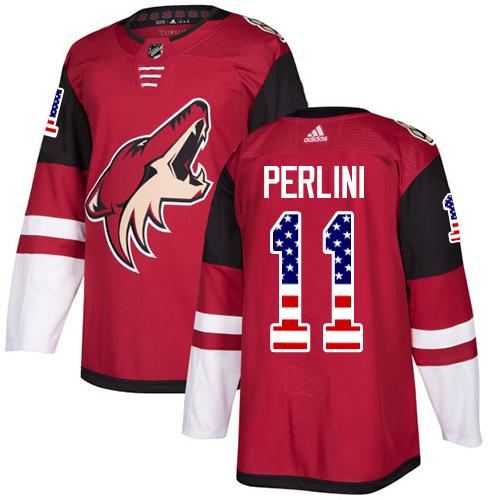 Adidas Coyotes #11 Brendan Perlini Maroon Home Authentic USA Flag Stitched NHL Jersey Adidas Coyotes #11 Brendan Perlini Maroon Home Authentic USA Flag Stitched NHL Jersey