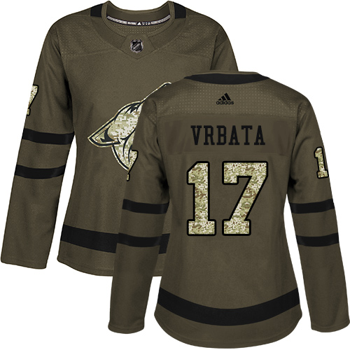 Adidas Coyotes #17 Radim Vrbata Green Salute to Service Women's Stitched NHL Jersey