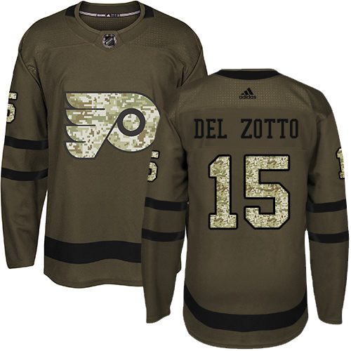 Adidas Flyers #15 Michael Del Zotto Green Salute to Service Stitched NHL Jersey Adidas Flyers #15 Michael Del Zotto Green Salute to Service Stitched NHL Jersey