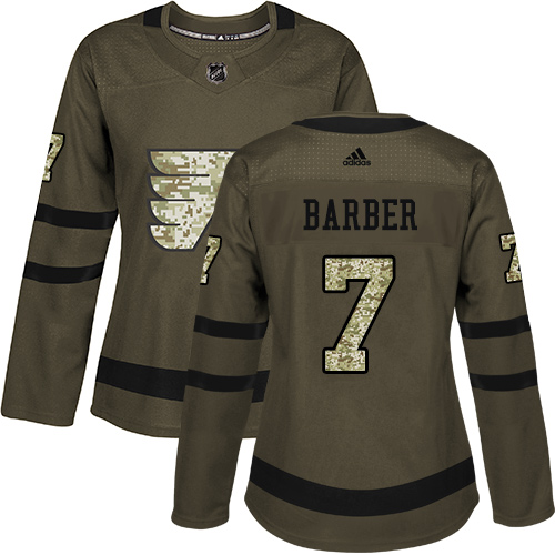 Adidas Flyers #7 Bill Barber Green Salute to Service Women's Stitched NHL Jersey Adidas Flyers #7 Bill Barber Green Salute to Service Women's Stitched NHL Jersey