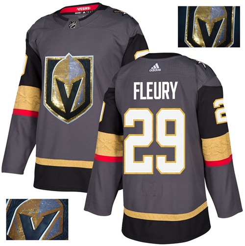 Adidas Golden Knights #29 Marc-Andre Fleury Grey Home Authentic Fashion Gold Stitched NHL Jersey Adidas Golden Knights #29 Marc-Andre Fleury Grey Home Authentic Fashion Gold Stitched NHL Jersey