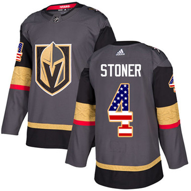 Adidas Golden Knights #4 Clayton Stoner Grey Home Authentic USA Flag Stitched Youth NHL Jersey Adidas Golden Knights #4 Clayton Stoner Grey Home Authentic USA Flag Stitched Youth NHL Jersey