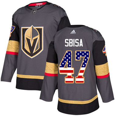 Adidas Golden Knights #47 Luca Sbisa Grey Home Authentic USA Flag Stitched Youth NHL Jersey Adidas Golden Knights #47 Luca Sbisa Grey Home Authentic USA Flag Stitched Youth NHL Jersey