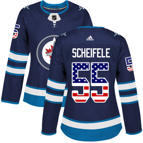 Adidas Jets #55 Mark Scheifele Navy Blue Home Authentic USA Flag Women's Stitched NHL Jersey Adidas Jets #55 Mark Scheifele Navy Blue Home Authentic USA Flag Women's Stitched NHL Jersey