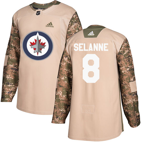 Adidas Jets #8 Teemu Selanne Camo Authentic 2017 Veterans Day Stitched NHL Jersey Adidas Jets #8 Teemu Selanne Camo Authentic 2017 Veterans Day Stitched NHL Jersey