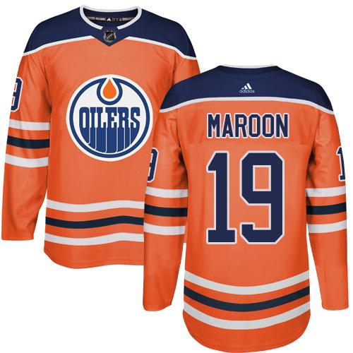 Adidas Oilers #19 Patrick Maroon Orange Home Authentic Stitched NHL Jersey