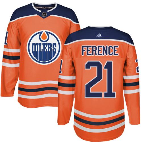 Adidas Oilers #21 Andrew Ference Orange Home Authentic Stitched NHL Jersey