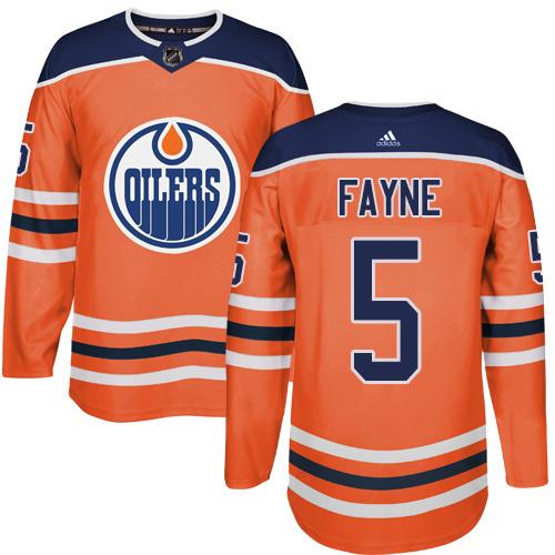 Adidas Oilers #5 Mark Fayne Orange Home Authentic Stitched NHL Jersey Adidas Oilers #5 Mark Fayne Orange Home Authentic Stitched NHL Jersey