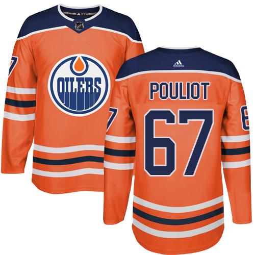 Adidas Oilers #67 Benoit Pouliot Orange Home Authentic Stitched NHL Jersey