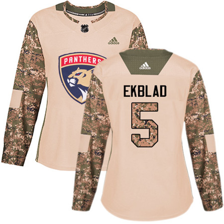 Adidas Panthers #5 Aaron Ekblad Camo Authentic 2017 Veterans Day Women's Stitched NHL Jersey