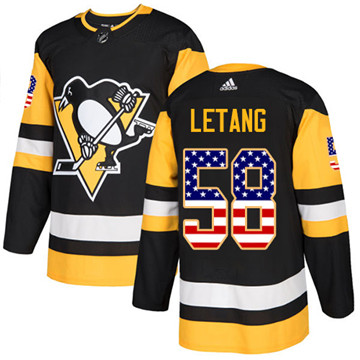 Adidas Penguins #58 Kris Letang Black Home Authentic USA Flag Stitched Youth NHL Jersey Adidas Penguins #58 Kris Letang Black Home Authentic USA Flag Stitched Youth NHL Jersey