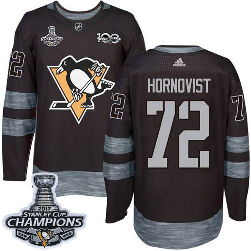 Adidas Penguins #72 Patric Hornqvist Black 1917-2017 100th Anniversary Stanley Cup Finals Champions Stitched NHL Jersey Adidas Penguins #72 Patric Hornqvist Black 1917-2017 100th Anniversary Stanley Cup Finals Champions Stitched NHL Jersey