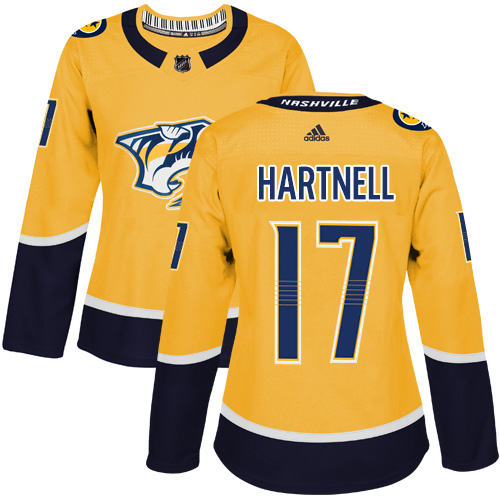 Adidas Predators #17 Scott Hartnell Yellow Home Authentic Women's Stitched NHL Jersey Adidas Predators #17 Scott Hartnell Yellow Home Authentic Women's Stitched NHL Jersey