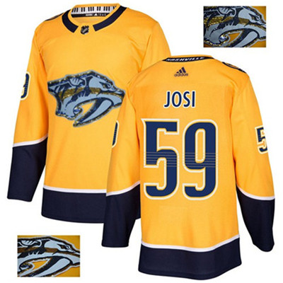 Adidas Predators #59 Roman Josi Yellow Home Authentic Fashion Gold Stitched NHL Jersey Adidas Predators #59 Roman Josi Yellow Home Authentic Fashion Gold Stitched NHL Jersey
