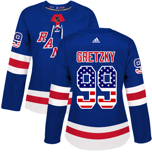 Adidas Rangers #99 Wayne Gretzky Royal Blue Home Authentic USA Flag Women's Stitched NHL Jersey Adidas Rangers #99 Wayne Gretzky Royal Blue Home Authentic USA Flag Women's Stitched NHL Jersey
