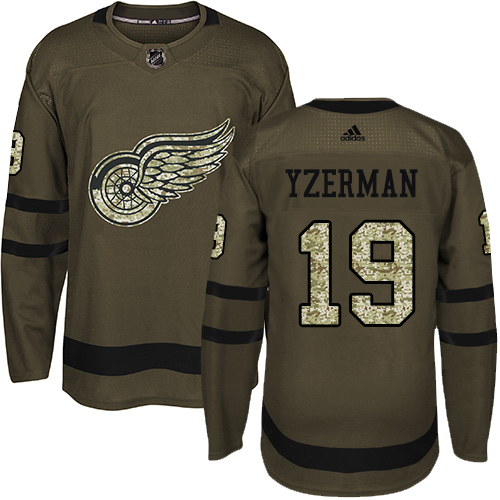 Adidas Red Wings #19 Steve Yzerman Green Salute to Service Stitched Youth NHL Jersey Adidas Red Wings #19 Steve Yzerman Green Salute to Service Stitched Youth NHL Jersey