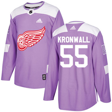 Adidas Red Wings #55 Niklas Kronwall Purple Authentic Fights Cancer Stitched Youth NHL Jersey