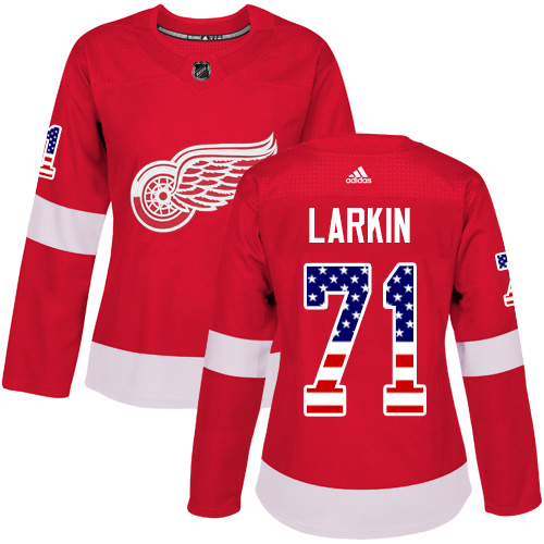 Adidas Red Wings #71 Dylan Larkin Red Home Authentic USA Flag Women's Stitched NHL Jersey Adidas Red Wings #71 Dylan Larkin Red Home Authentic USA Flag Women's Stitched NHL Jersey