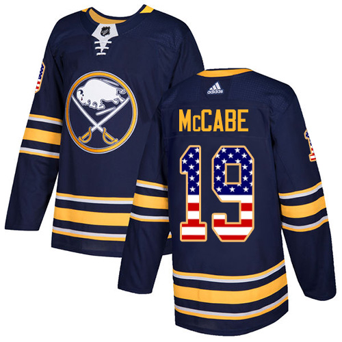 Adidas Sabres #19 Jake McCabe Navy Blue Home Authentic USA Flag Stitched NHL Jersey Adidas Sabres #19 Jake McCabe Navy Blue Home Authentic USA Flag Stitched NHL Jersey