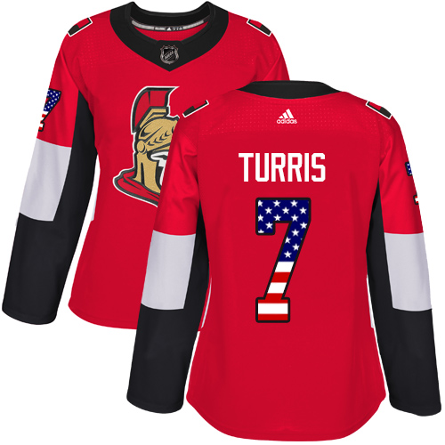 Adidas Senators #7 Kyle Turris Red Home Authentic USA Flag Women's Stitched NHL Jersey Adidas Senators #7 Kyle Turris Red Home Authentic USA Flag Women's Stitched NHL Jersey