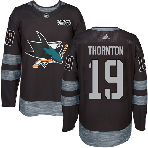 Adidas Sharks #19 Joe Thornton Black 1917-2017 100th Anniversary Stitched NHL Jersey Adidas Sharks #19 Joe Thornton Black 1917-2017 100th Anniversary Stitched NHL Jersey