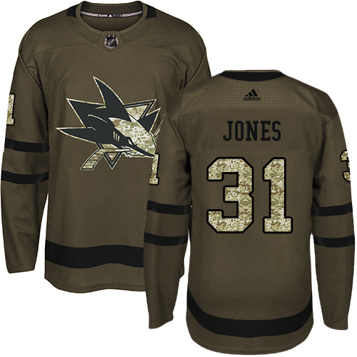Adidas Sharks #31 Martin Jones Green Salute to Service Stitched NHL Jersey Adidas Sharks #31 Martin Jones Green Salute to Service Stitched NHL Jersey