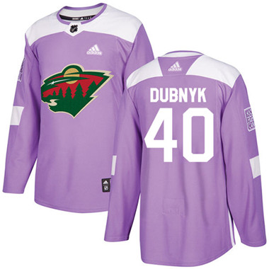 Adidas Wild #40 Devan Dubnyk Purple Authentic Fights Cancer Stitched Youth NHL Jersey