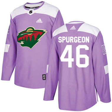 Adidas Wild #46 Jared Spurgeon Purple Authentic Fights Cancer Stitched Youth NHL Jersey