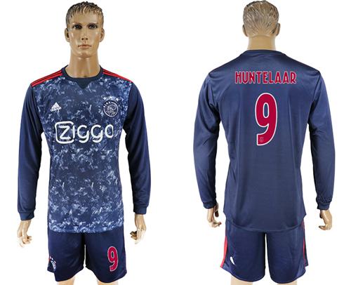 Ajax #9 Huntelaar Away Long Sleeves Soccer Club Jersey Ajax #9 Huntelaar Away Long Sleeves Soccer Club Jersey