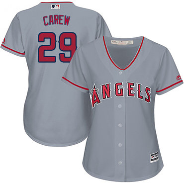 Angels #29 Rod Carew Grey Road Women's Stitched MLB Jersey Angels #29 Rod Carew Grey Road Women's Stitched MLB Jersey