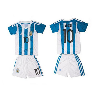 Argentina #10 Messi Home Kid Soccer Country Jersey