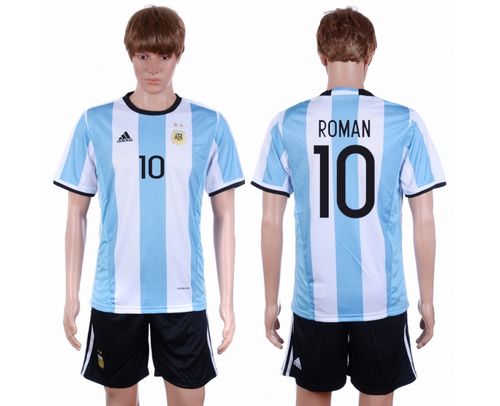 Argentina #10 Roman Home Soccer Country Jersey Argentina #10 Roman Home Soccer Country Jersey