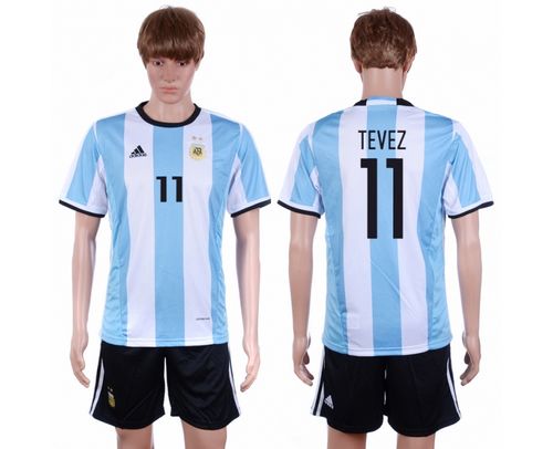 Argentina #11 Tevez Home Soccer Country Jersey Argentina #11 Tevez Home Soccer Country Jersey