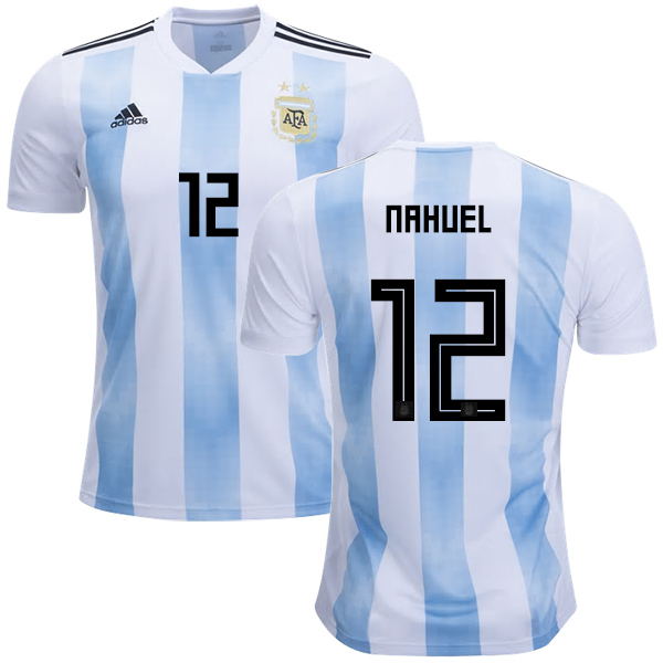 Argentina #12 Nahuel Home Kid Soccer Country Jersey Argentina #12 Nahuel Home Kid Soccer Country Jersey