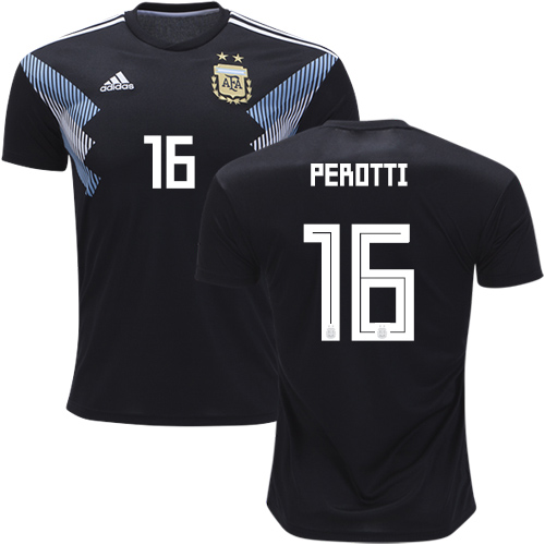 Argentina #16 Perotti Away Kid Soccer Country Jersey Argentina #16 Perotti Away Kid Soccer Country Jersey